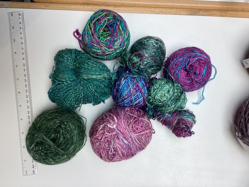 Hand dyed spun silk - silk, yarn