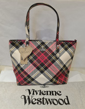 Vivienne Westwood check Tartan Shoulder Bag large New Exhibition Double Straps