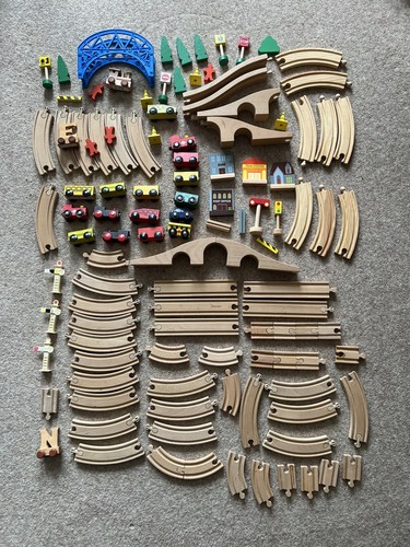 Wooden train set track - wooden,