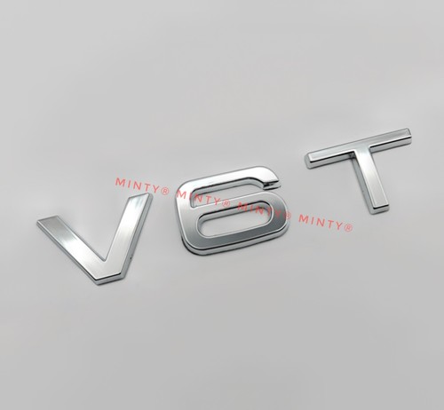 V6t silver chrome letters - silver,