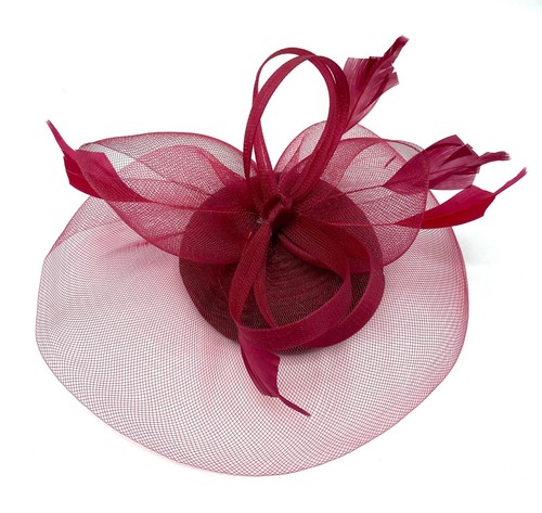 Burgundy fascinator for - burgundy,