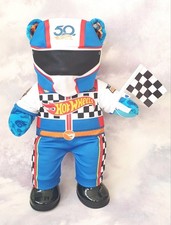 Build A Bear, Hot Wheels 50th Anniversary Bear Plush, Outfit & Flag, 2018. B 677