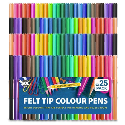 100 felt tip - 100, pens