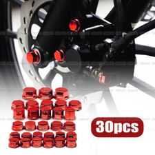 30Pcs Red Motorcycle Screw Nut