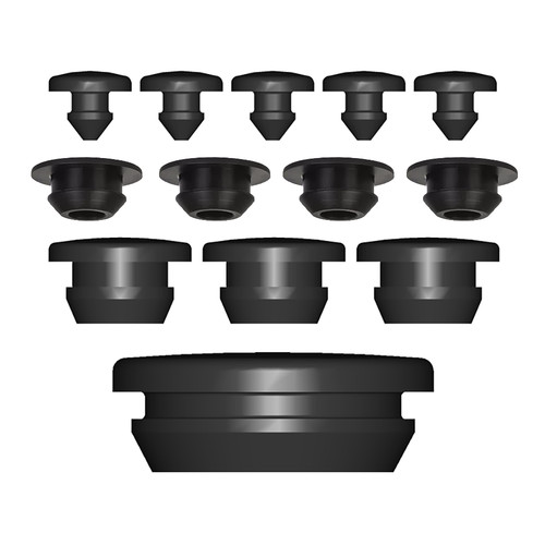 Black short silicone rubber - black,