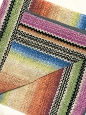 Missoni Bath Towel Multicolour Towel 100% Cotton Striped Towel Zigzag Towel