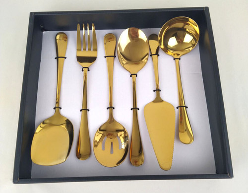 Gold piece serveware table - 6-piece,