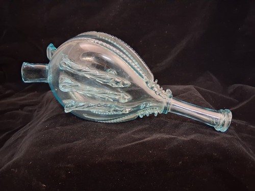 Victorian nailsea blue glass - blue,