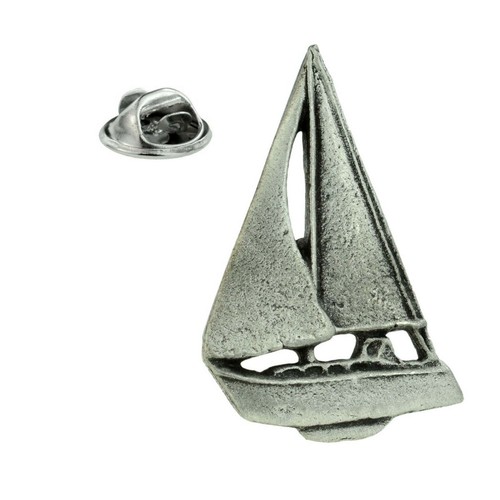 Yacht sailing pewter lapel - sailing, pin