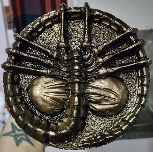 Bronze alien facehugger - alien, solid