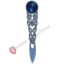Scottish Kilt Pin Blue Stone 4" Celtic Knot Pins & Brooch Ladies Interlacing