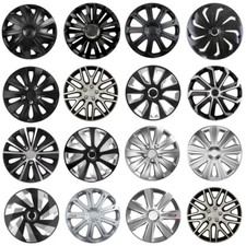 Shield Autocare Wheel Trims Hub Caps Set of 4 Black Silver 13" 14" 15" 16" 17"