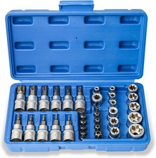 Torx Socket Set Hakkin 34Pcs Female E Torx Socket Set 1/4" 3/8" Drive + Case
