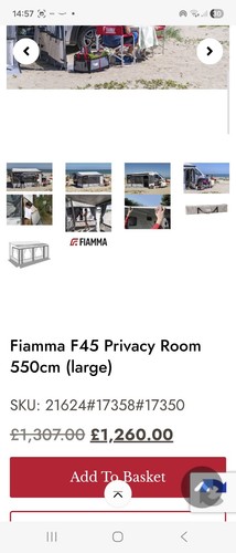 New fiamma f45 privacy room - new,