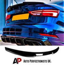 Audi A3 S3 RS3 8V Saloon Gloss Black M4 Style Rear Boot Spoiler Lip Wing 2013-20