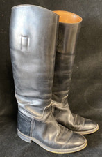 Vintage Ladies Black Leather Tall Riding Boots Regent Size UK 5