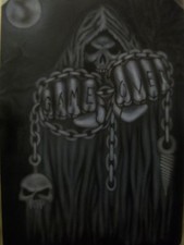 Game Over SKULLS ZOMBIES DEATH SKELETON A5 size Step by Step Airbrush Stencil