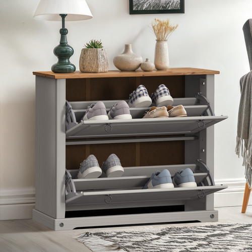 Corona shoe rack grey chest - shoe,