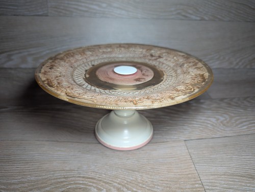Vintage cake stand amber rose - stand, amber/