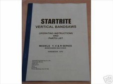 Startrite Vertical Bandsaw Manual Models T, V & R  (Worldwide PDF download link)