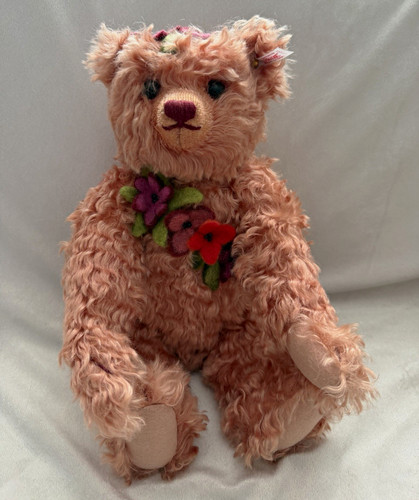 Steiff pink floral mohair - floral,