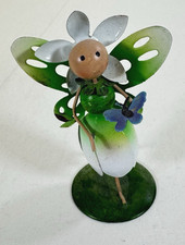 Mini Pearl Snowdrop Fairy Garden Bright White Coloured Metal Hand Painted retro