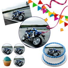 Motorbike Bike Cake Topper Party Decoration Edible Birthday Gift Celebration