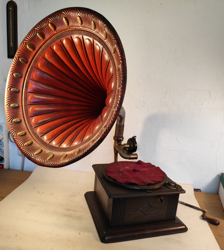 Original old funnel gramophone