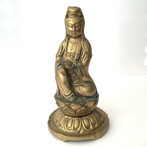 Vintage solid brass guanyin - brass,