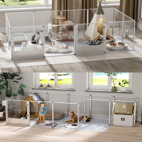 Clear acrylic dog playpen - clear,