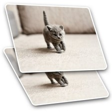 2 x Rectangle Stickers 10 cm -