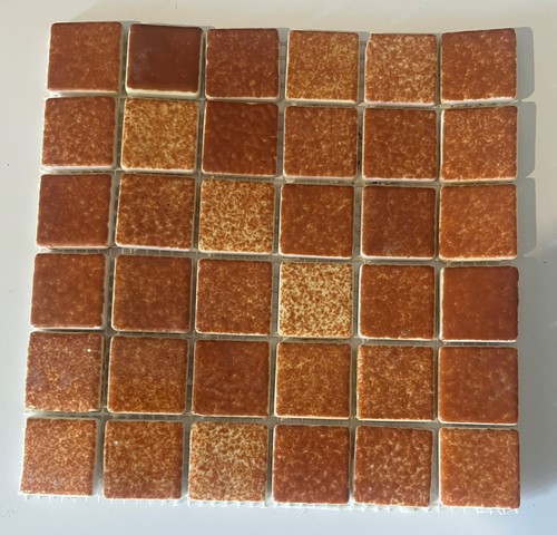 Burnt orange ceramic mosaic - orange,