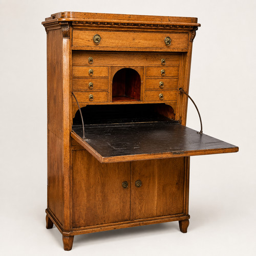 Antique oak fall front - oak,