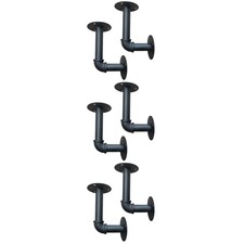  6 pcs Wall Mounted Racks Vintage Style Wall Shelf Iron Support Bracket for Home