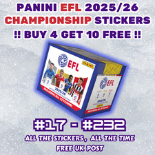 Panini EFL 2025/26 'CHAMPIONSHIP' Stickers - No. 17 to No. 232 - FREE POST