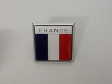 Vintage Chrome Renamel France French Flag Car Badge Auto Emblem
