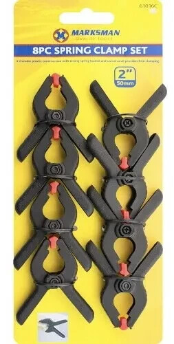 Black spring clamps inch - black, 2