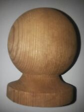 Brown Treated Wooden Ball Finial for 3 inch fence post cap topping garden 