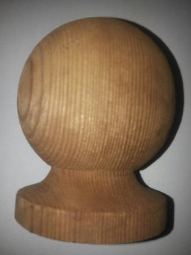 Brown treated wooden ball - brown,