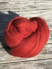 Cayenne Red Wool Roving, Wool