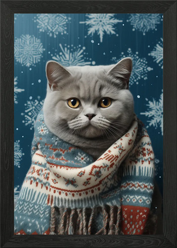 Blue british shorthair framed - british,