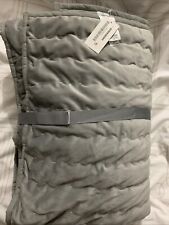 M&S Grey Velvet Quilted Reversible Bedspread Throw