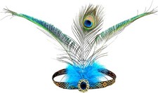 Indian Feather Headband Blue