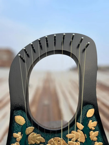 Handcrafted lyre harp - harp, black