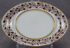 Flight Worcester Hand Painted Brown & Gold Acorns Sauce Tureen Under Tray