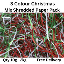 Mixed Shredded Kraft Paper Christmas Mixed Red ,Green & White 2mm Void Fill