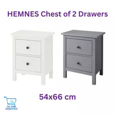 IKEA HEMNES Chest of 2 Drawers White Stain Grey stained Compact Storage 54x66 cm