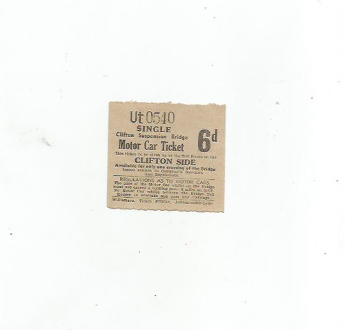 Motor car ticket - ticket, clifton