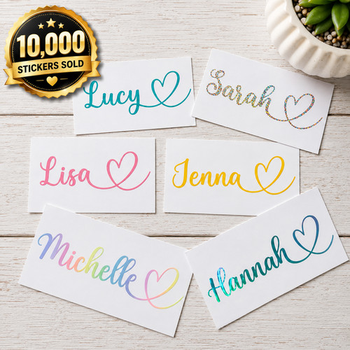 Personalised name sticker - name,