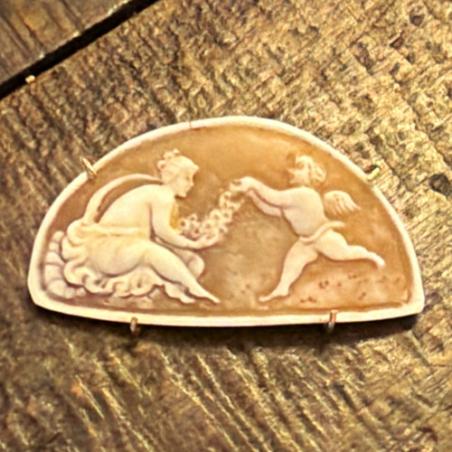 18k carved shell - 18k, cameo